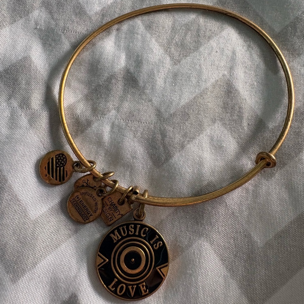 Alex and Ani Gold Music Charm Bracelet